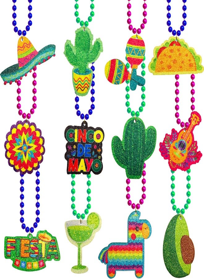 Fancy Land 12PCS Cinco De Mayo Necklaces Fiesta Necklaces Bead Mexican Party Favors Decoration Accessories - Image 1